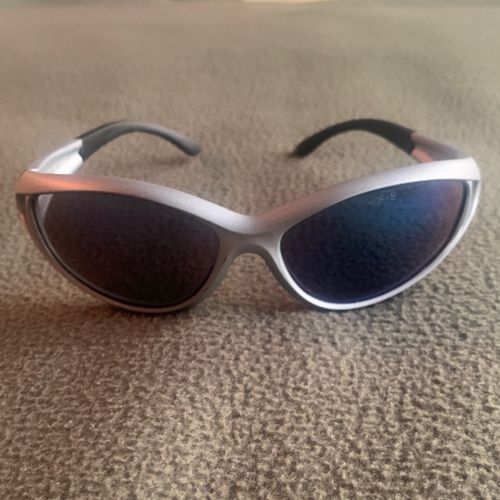 GUC AOS+S Z87 safety sunglasses. Silver and black.